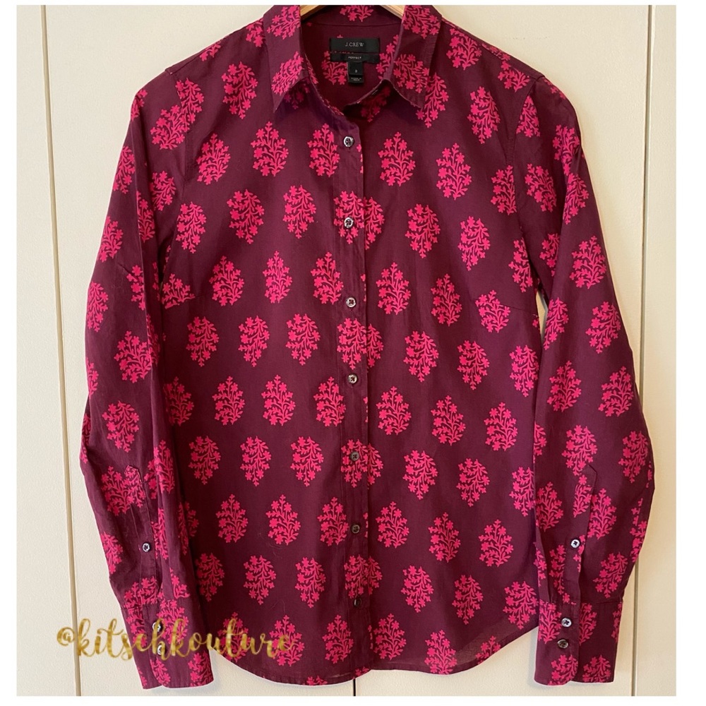 J. Crew Block. Print Button Down